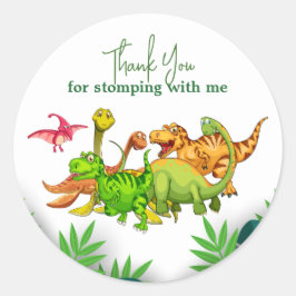 Wild Oerwoud Dinosaurus Adventure Kids Verjaardag Ronde Sticker