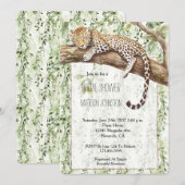 Wild Oerwoud Green Ivy Leopard Vrijgezellenfeest Kaart (Voorkant / Achterkant)