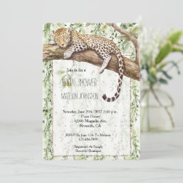 Wild Oerwoud Green Ivy Leopard Vrijgezellenfeest Kaart