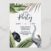 Wild Oerwoud Leopard 50ste verjaardagsfeest Folie Uitnodiging (Achterkant)