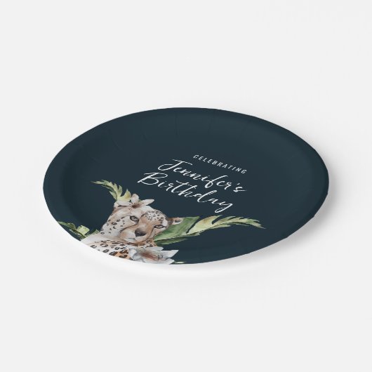 Wild Oerwoud Leopard Adult Verjaardagsfeest Papieren Bordje (Gekanteld)