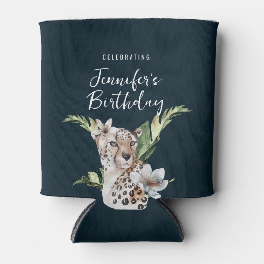 Wild Oerwoud Leopard Animal Birthday Blikjeskoeler (Voorkant)