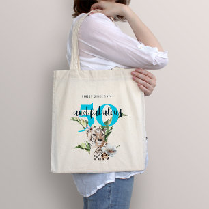 Wild Oerwoud Leopard Blue 50ste verjaardag Grappig Tote Bag