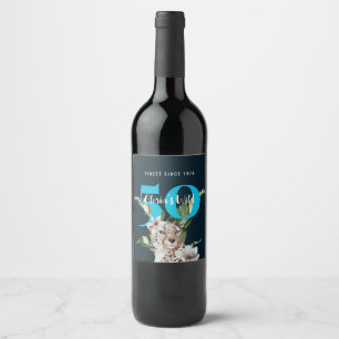 Wild Oerwoud Leopard Blue 50ste verjaardag Grappig Wijn Etiket