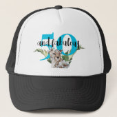 Wild Oerwoud Leopard Blue 50ste verjaardag Trucker Pet (Voorkant)
