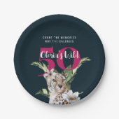 Wild Oerwoud Leopard Roze 50ste Verjaardag Grappig Papieren Bordje (Voorkant)