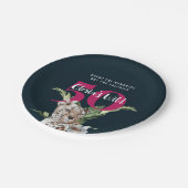 Wild Oerwoud Leopard Roze 50ste Verjaardag Grappig Papieren Bordje (Gekanteld)