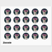 Wild Oerwoud Leopard Roze 50ste verjaardag Ronde Sticker (Vel)