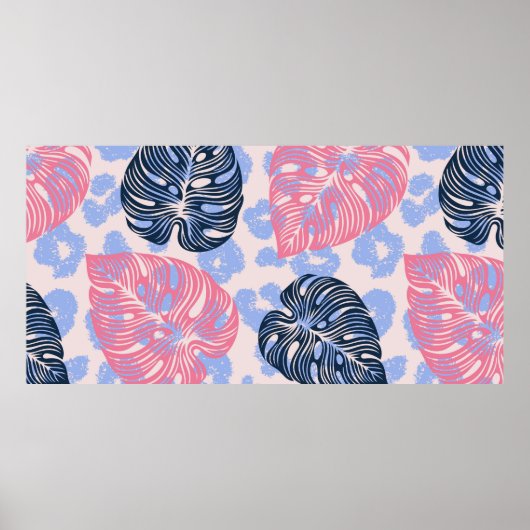 Wild oerwoud naadloos patroon, achtergrond met han poster (Voorkant)