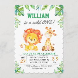 Wild Oerwoud Safari 1e Jongen Eerste Verjaardagsfe Kaart