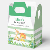 Wild Oerwoud Safari 1e Verjaardagsfeestje Groen Bedankdoosjes (Geopend)