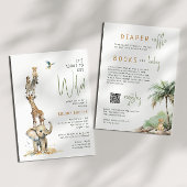 Wild Oerwoud Safari | Alles in één Baby shower Kaart