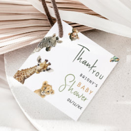 Wild Oerwoud Safari Animals Baby shower Bedankt Bedankjes Labels