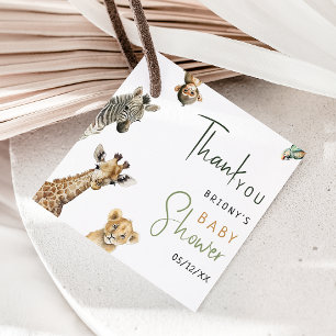 Wild Oerwoud Safari Animals Baby shower Bedankt Bedankjes Labels