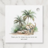 Wild Oerwoud Safari Animals Baby shower Bedankt Bedankjes Labels (Achterkant)