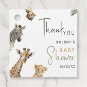 Wild Oerwoud Safari Animals Baby shower Bedankt Bedankjes Labels (Voorkant)