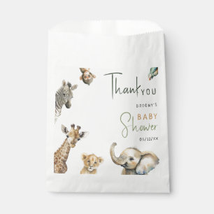 Wild Oerwoud Safari Animals Baby shower Bedankt Bedankzakje