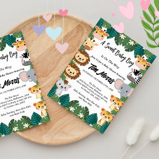 Wild Oerwoud Safari Baby Boy Shower Kaart