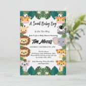 Wild Oerwoud Safari Baby Boy Shower Kaart (Staand voorkant)