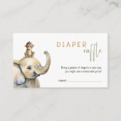 Wild Oerwoud Safari Baby shower Luier Raffle Informatiekaartje (Voorkant)