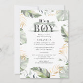 Wild Oerwoud Safari Botanical Boy Baby shower Kaart (Voorkant)