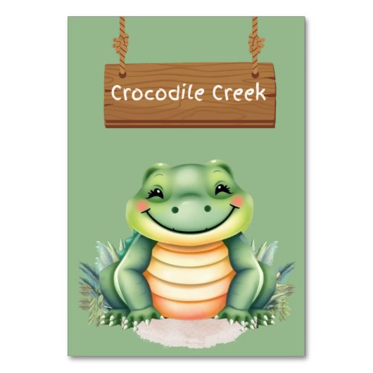 Wild Oerwoud Safari Crocodile Creek Tafelbord Kaart (Achterkant)