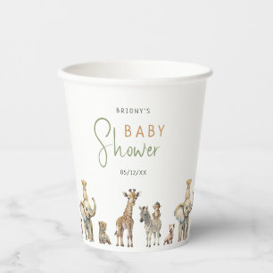 Wild Oerwoud Safari Dieren Baby shower Papieren Bekers