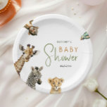 Wild Oerwoud Safari Dieren Baby shower Papieren Bordje<br><div class="desc">Introductie van onze wilde oerwouden safaridieren baby showers papieren borden, ideaal voor een leuk en grillig feest! Het heeft een modern safaridierenthema met schattige oerwouden zoals een aap, giraffe, leeuw en zebra. Met zijn eenvoudige natuurlijke boho-geïnspireerde waterverf is deze schattige scene ideaal om een klein jongetje of meisje te verwelkomen....</div>