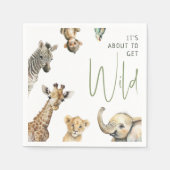 Wild Oerwoud Safari Dieren Baby shower Servet (Voorkant)