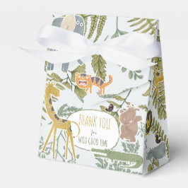 Wild Oerwoud Safari Dieren Botanisch Baby shower Bedankdoosjes