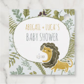 Wild Oerwoud Safari Dieren Botanisch Baby shower Bedankjes Labels (Achterkant)