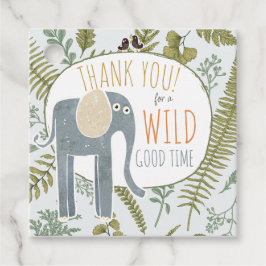 Wild Oerwoud Safari Dieren Botanisch Baby shower Bedankjes Labels
