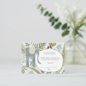 Wild Oerwoud Safari Dieren Botanisch Baby shower Informatiekaartje (Staand voorkant)