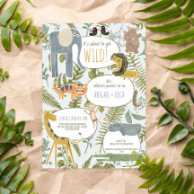 Wild Oerwoud Safari Dieren Botanisch Baby shower
