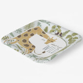 Wild Oerwoud Safari Dieren Botanisch Baby shower Papieren Bordje (Gebogen)