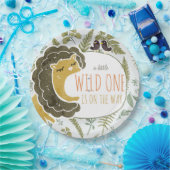 Wild Oerwoud Safari Dieren Botanisch Baby shower Papieren Bordje (Feest)
