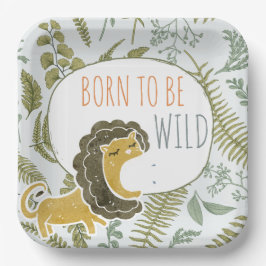 Wild Oerwoud Safari Dieren Botanisch Baby shower Papieren Bordje
