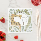 Wild Oerwoud Safari Dieren Botanisch Baby shower Servet (Insitu)