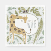 Wild Oerwoud Safari Dieren Botanisch Baby shower Servet (Voorkant)
