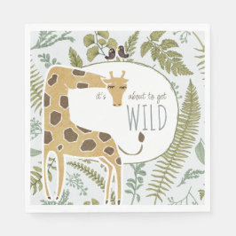 Wild Oerwoud Safari Dieren Botanisch Baby shower Servet