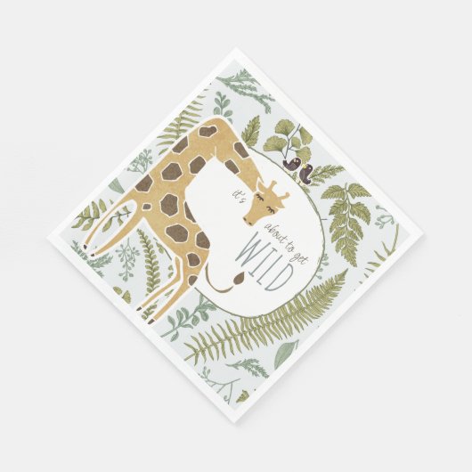 Wild Oerwoud Safari Dieren Botanisch Baby shower Servet (Hoek)