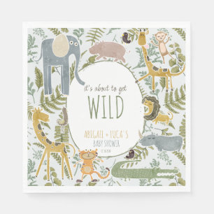 Wild Oerwoud Safari Dieren Botanisch Baby shower Servet