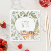 Wild Oerwoud Safari Dieren Botanisch Baby shower Servet (Insitu)