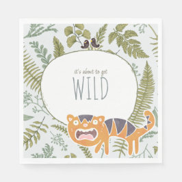 Wild Oerwoud Safari Dieren Botanisch Baby shower Servet