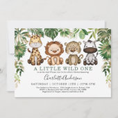 Wild Oerwoud Safari Dieren Groen Baby shower Kaart (Voorkant)