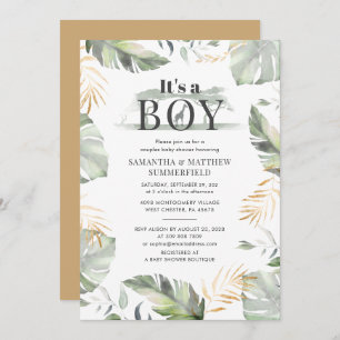 Wild Oerwoud Safari Giraffe Couples Baby shower Kaart