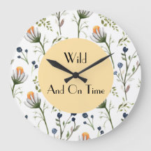 Wild & On Time – Waterverf Wilde Bloemen Wandklok