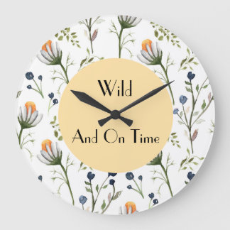 Wild & On Time – Waterverf Wilde Bloemen Wandklok
