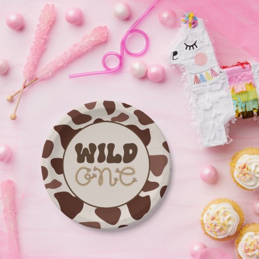 Wild Once Cowboy Verjaardagsfeestje Papier Bord (Feest)