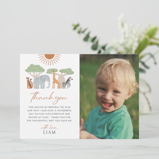 Wild One 1e Verjaardag Dank u kaart (Staand voorkant)